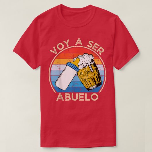 Mannen aankondiging zwangerschap Abuelos, Voy A Se T-shirt (Design voorkant)