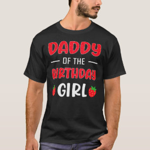 Mannen aardbeienpatroon papa van het verjaardagsme t-shirt