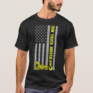 Mannen Abschleppwagen Chauffeur Haak Ketting Vlag T-shirt