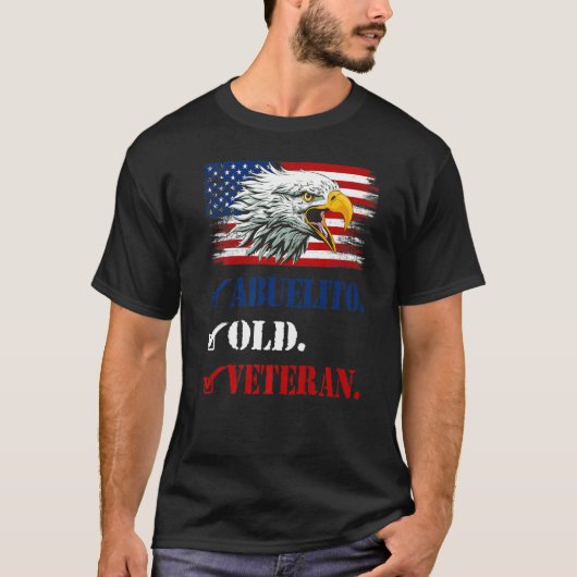 Mannen Abuelito Old Veteran American Eagle Flag Fa T-shirt (Voorkant)