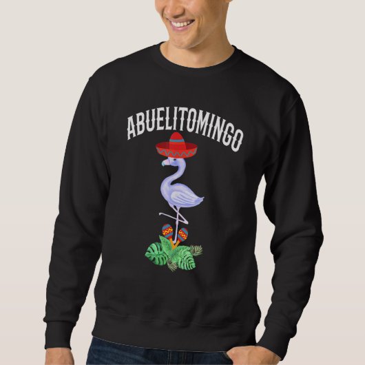 Mannen Abuelitomingo Spaans grootvader Flamingo Wi Trui (Voorkant)