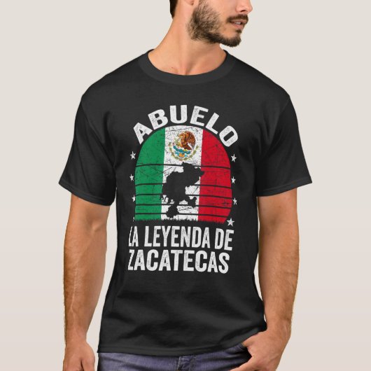 Mannen Abuelo La Leyenda de Zacatecas Mexican Gran T-shirt (Voorkant)