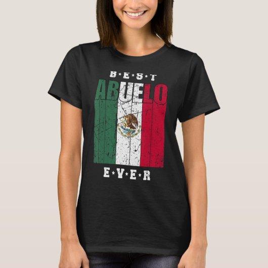 Mannen  Abuelo Mexico Vlag op Mexicaanse Ab T-shirt (Voorkant)