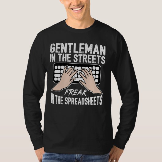 Mannen Accountant Freak in de spreadsheet T-shirt (Voorkant)