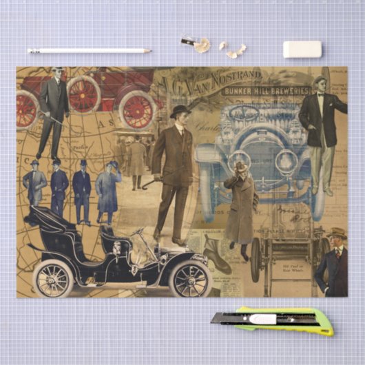  Mannen Advertisements Shabby Chic Decoupage Tissuepapier (Craft)