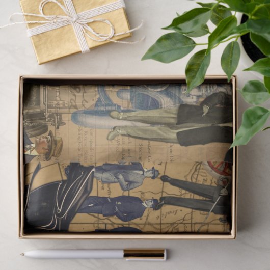 Mannen Advertisements Shabby Chic Decoupage Tissuepapier (Geschenk)