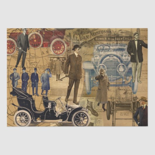 Mannen Advertisements Shabby Chic Decoupage Tissuepapier (Voorkant)