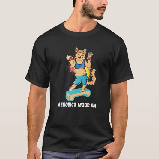 Mannen aerobe mode op sport t-shirt (Voorkant)