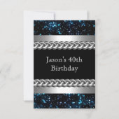 Mannen Afbeelding op zaterdag blauw Metaal Chrome  Kaart (Voorkant)