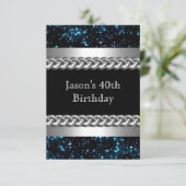 Mannen Afbeelding op zaterdag blauw Metaal Chrome  Kaart (Staand voorkant)