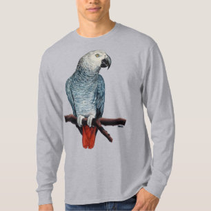 Mannen African Grey Parrot Shirt Parrot Art T-shir