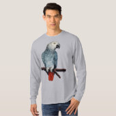 Mannen African Grey Parrot Shirt Parrot Art T-shir (Voorkant volledig)