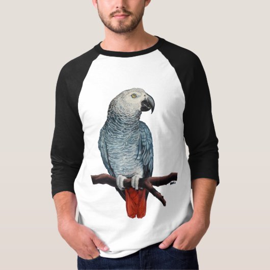 Mannen African Grey Parrot Shirt Parrot Jersey (Voorkant)