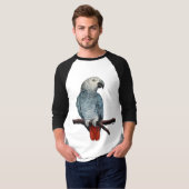 Mannen African Grey Parrot Shirt Parrot Jersey (Voorkant volledig)