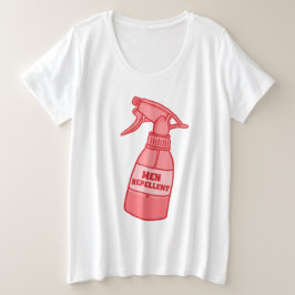 Mannen Afstotend Sprayfles Sassy Humor (Rood) Grote Maat T-shirt