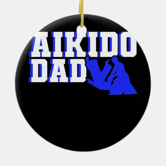 Mannen Aikido Dad Fighter Martiter Arts Fighter Keramisch Ornament (Achterkant)