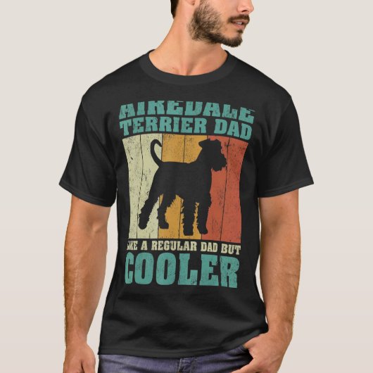 Mannen Airedale Terrier Pa als een gewone D T-shirt (Voorkant)