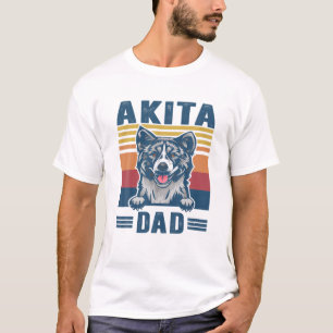 Mannen Akita vader vader Retro Akita Gifts Dog T-shirt