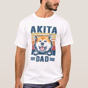 Mannen Akita vader vader Retro Akita Gifts Dog T-shirt