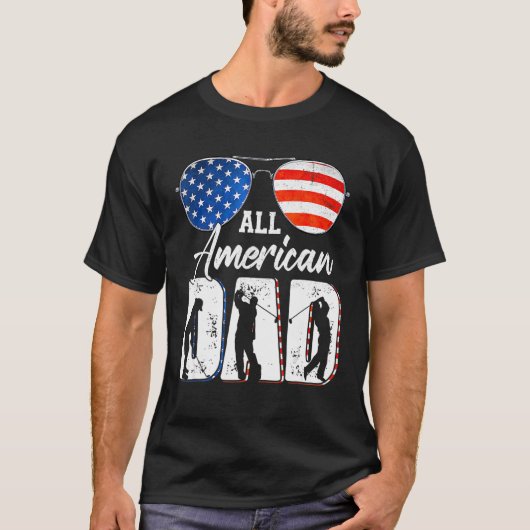 Mannen Al-Amerikaanse pa op 4 juli Vaderdag Sun T-shirt (Voorkant)