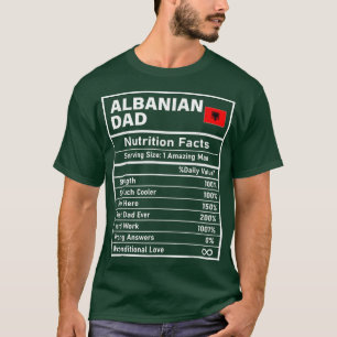 Mannen Albanese pap Nutrition Facts Vaderdag Nat T-shirt