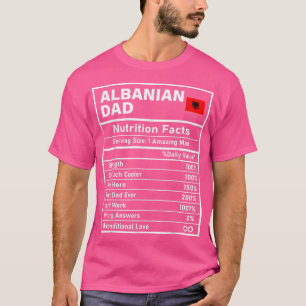 Mannen Albanese pap Nutrition Facts Vaderdag Nat T-shirt