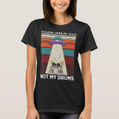 Mannen Alien Abductie Drummer T-shirt (Voorkant)