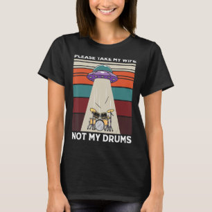 Mannen Alien Abductie Drummer T-shirt