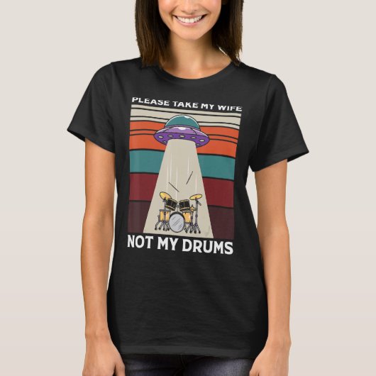 Mannen Alien Abductie Drummer T-shirt (Voorkant)
