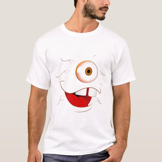 Mannen Alien Eye Happy Face T-shirt (Voorkant)