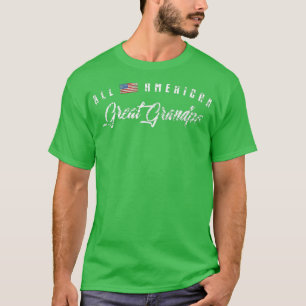 Mannen Alle Amerikaanse Grootvader, Cute Flag Birt T-shirt