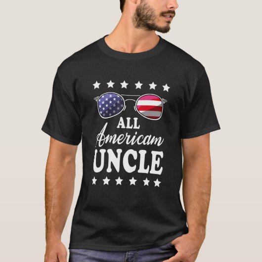 Mannen alle Amerikaanse oom 4 juli zonnebril T-shirt (Voorkant)