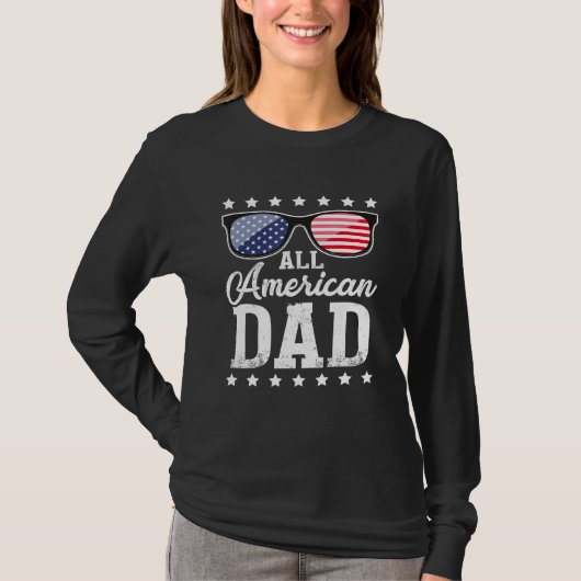 Mannen Alle Amerikaanse Pap 4th van Juli Pap Zonne T-shirt (Voorkant)