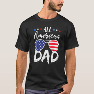 Mannen alle Amerikaanse papa's op 4 juli zonnebril T-shirt