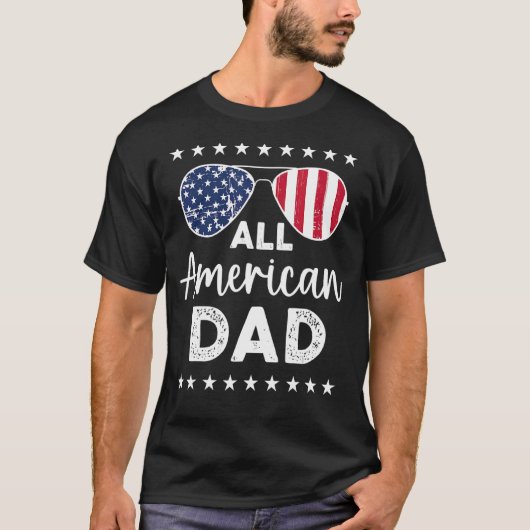 Mannen alle Amerikaanse vader heeft een zonnebril  T-shirt (Voorkant)
