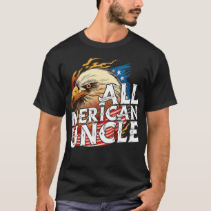 Mannen Alle Merican Oom 4 juli Dag Eagle Verenigde T-shirt