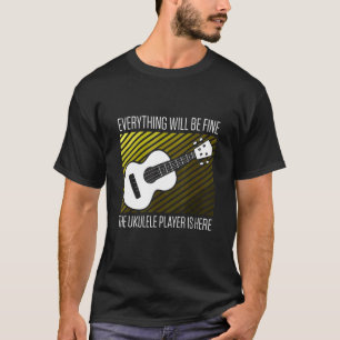Mannen alles zal prima zijn, de Ukulele speler is T-shirt