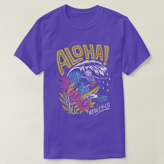 Mannen Aloha Hawaii Skeleton Surf Beach Summer Lov T-shirt (Design voorkant)