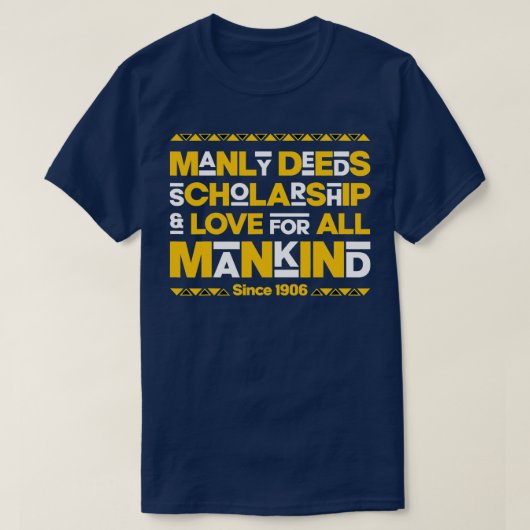 Mannen Alpha African 1906 Manly Deeds Scholarship T-shirt (Design voorkant)