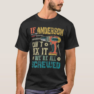 Mannen als Anderson het niet kan repareren, zijn w T-shirt