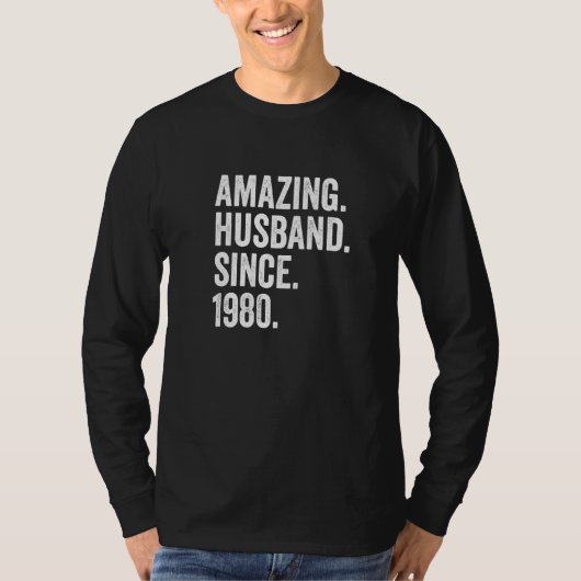 Mannen Amazing Husband sinds 1980 42e bruiloft Ann T-shirt (Voorkant)