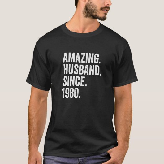 Mannen Amazing Husband sinds 1980 42e bruiloft Ann T-shirt (Voorkant)