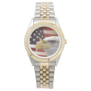 Mannen American Eagle Flag Two-Tone Watch Horloge