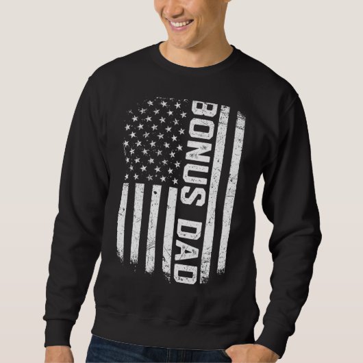 Mannen Amerikaanse Amerikaanse vlag Stepdad Bonus Trui (Voorkant)