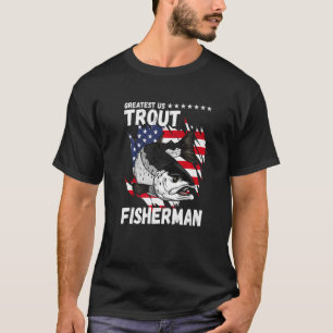 Mannen Amerikaanse forel visserij Amerikaanse fore T-shirt