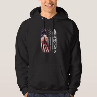 Mannen Amerikaanse Grandad Flag Fist Bump Grandad Hoodie