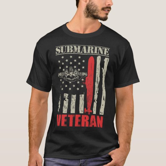 Mannen Amerikaanse militaire onderzeeboot cadeau v T-shirt (Voorkant)