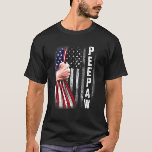 Mannen Amerikaanse Peepaw Flag Fist Bump Peepaw T-shirt