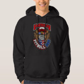 Mannen Amerikaanse Pitbull Pap 4th van juli Hoodie (Voorkant)