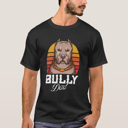 Mannen Amerikaanse stier voor hond-eigenaar pappa T-shirt (Voorkant)